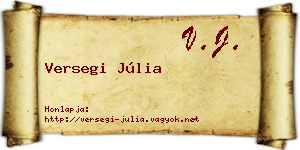 Versegi Júlia névjegykártya